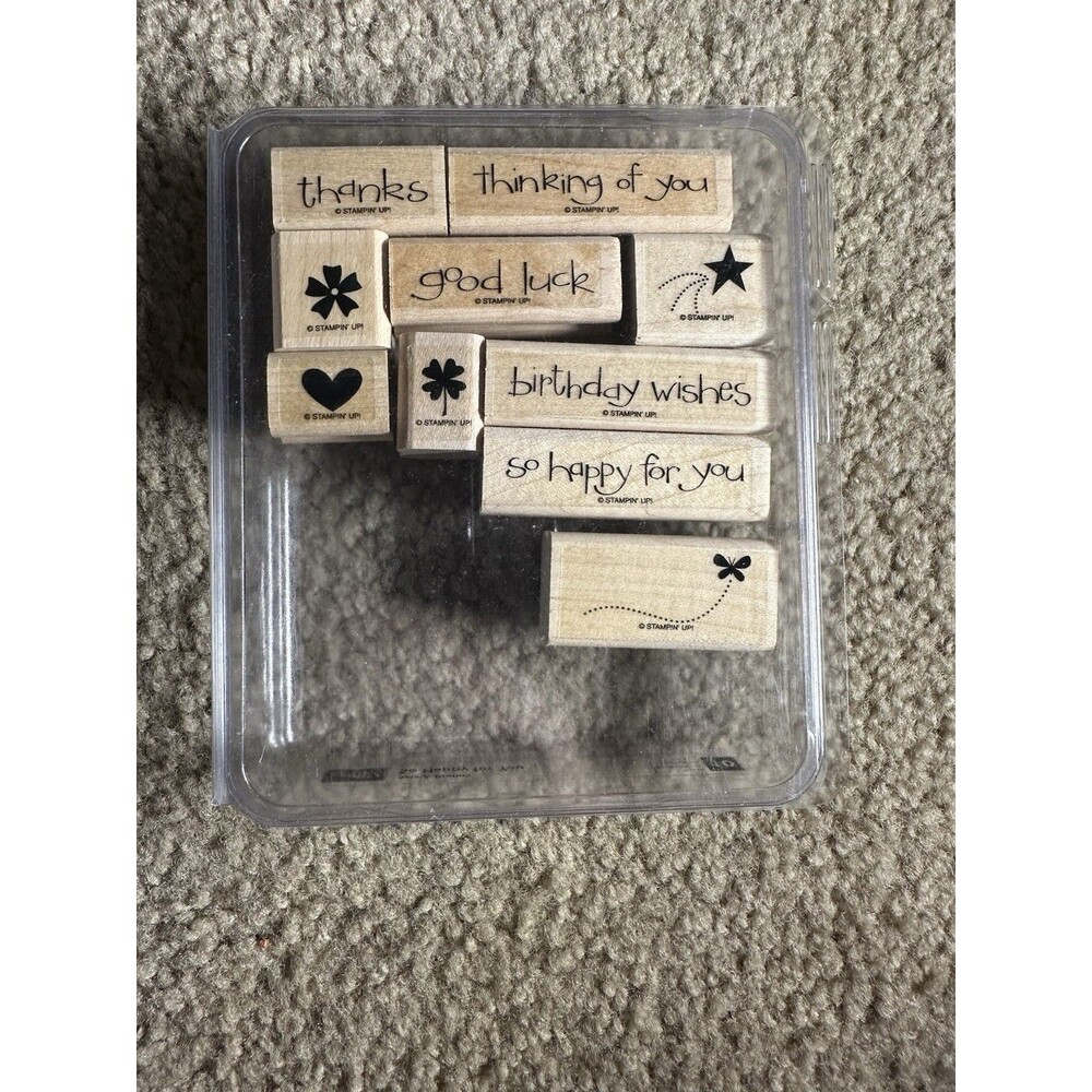 Stampin Up So Happy For You Set Of 10  Wood Mounted Rubber Stamps
